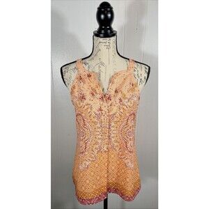 Sanctuary Women’s Small Tank Top Blouse Boho India Print Canyon Girl Collage